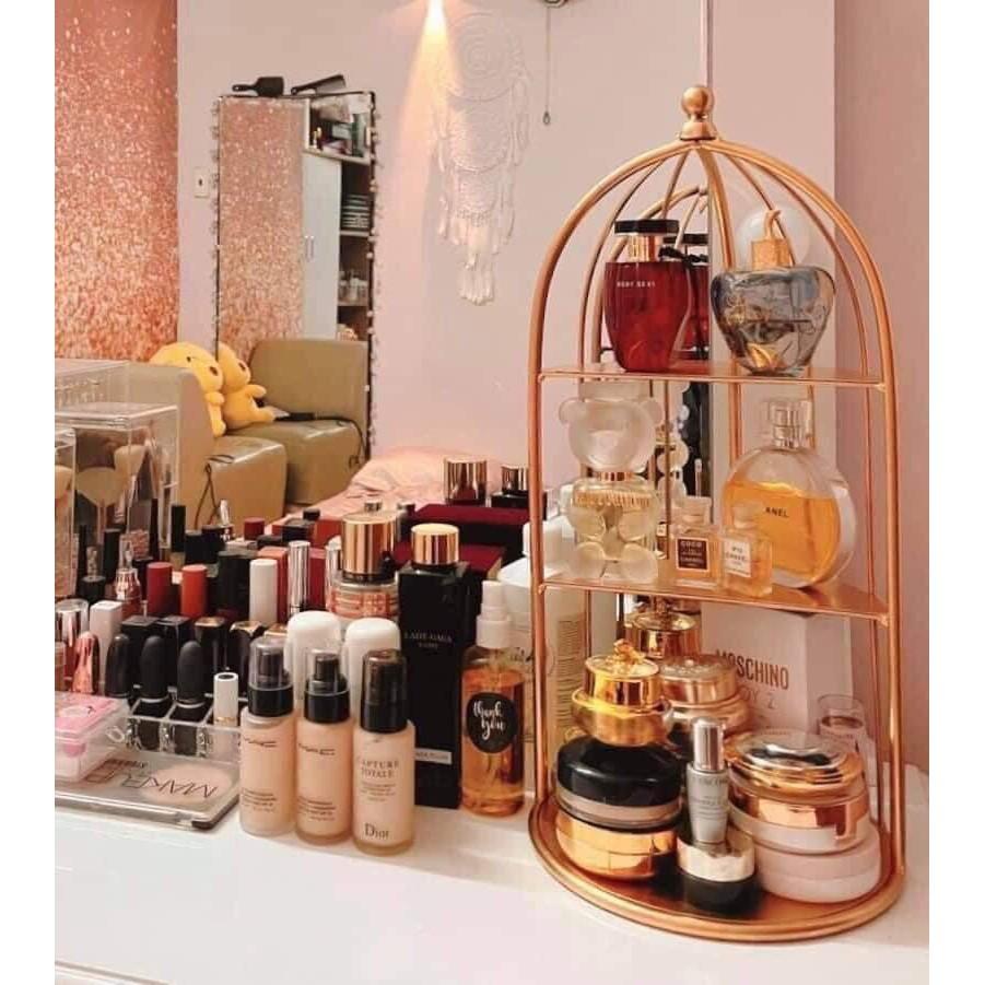 Kệ Mỹ Phẩm Lồng Chim 3 Tầng - Kệ Decor, Trang Trí Sang Chảnh