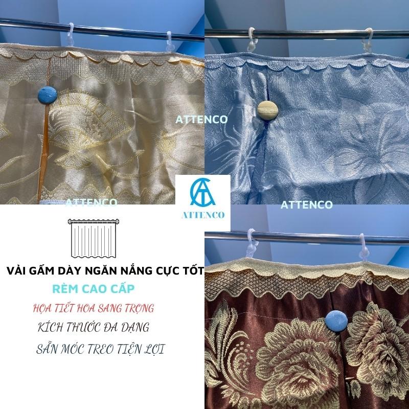 RÈM CỬA CÓ MÓC TREO SẴN VẢI GẤM DÀY HỌA TIẾT NHÃ NHẶN SANG TRỌNG MÀN NGĂN PHÒNG