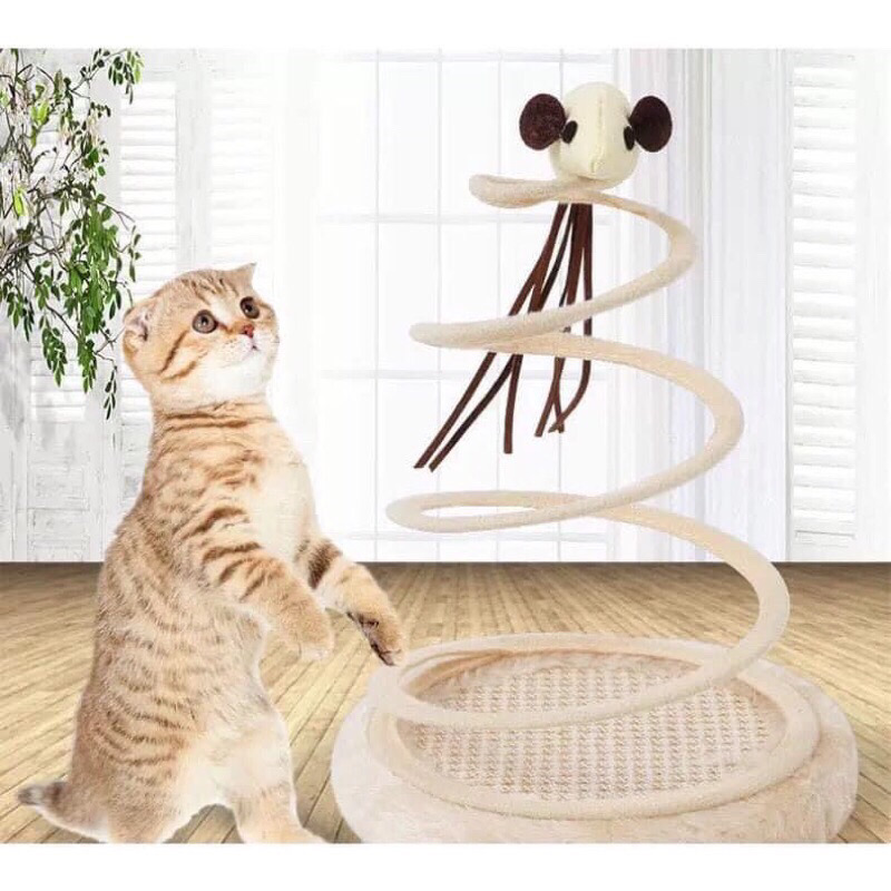 Bàn cào chuột lò xo đồ chơi cho mèo