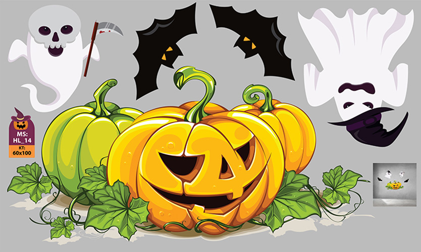 DECAL TRANG TRÍ HALLOWEEN COMBO SỐ 16