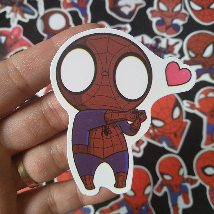 Bộ Sticker dán cao cấp chủ đề SPIDER MAN - NGƯỜI NHỆN - Dùng dán Xe, dán mũ bảo hiểm, dán Laptop