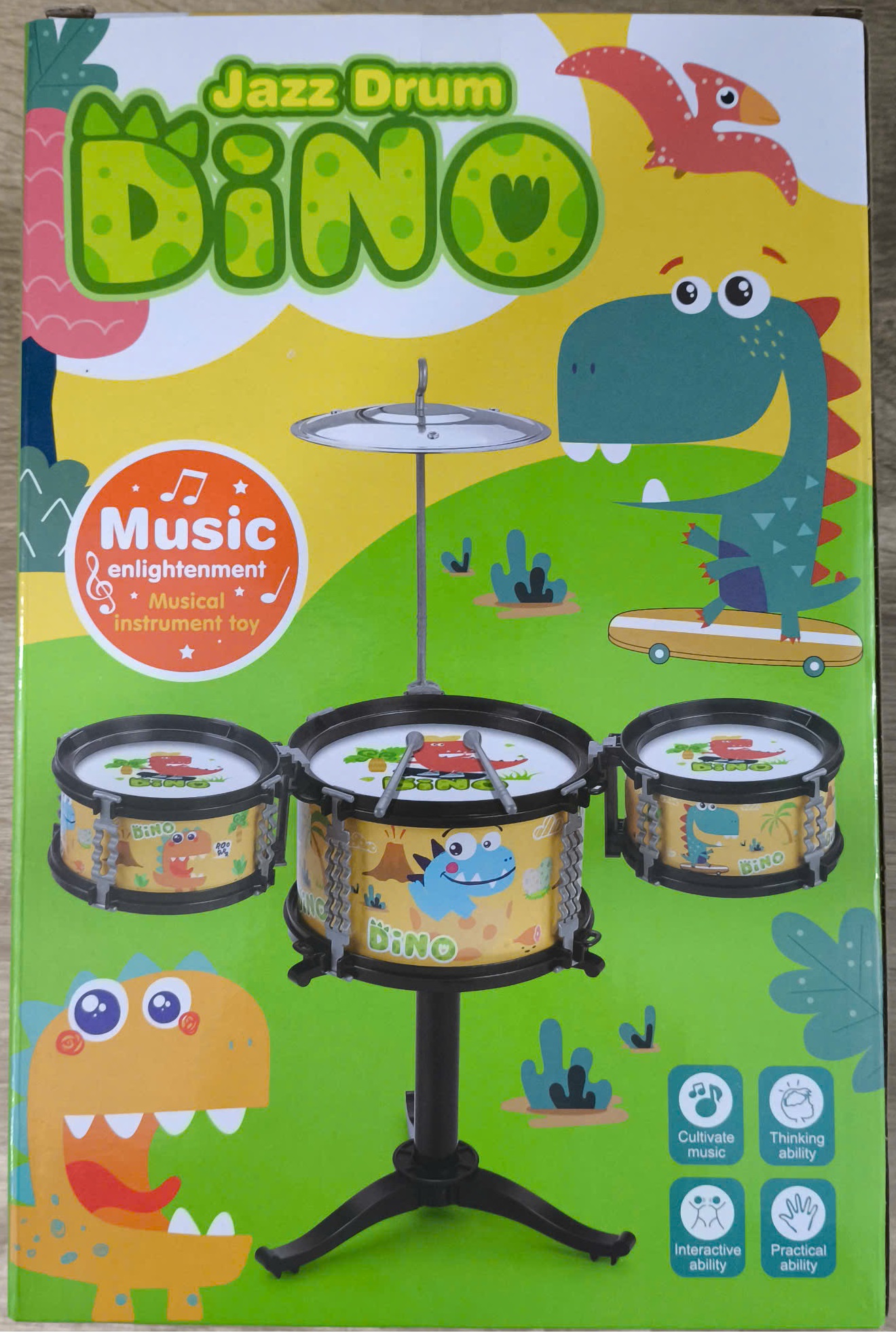 Bộ Đồ Chơi Trống Jazz 3 Trống Giúp Bé Cảm Thụ Âm Nhạc Sớm