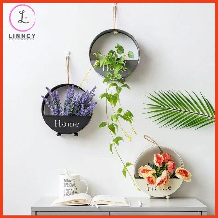Lẵng hoa, giỏ hoa lụa treo tường chữ Home nhiều mẫu trang trí