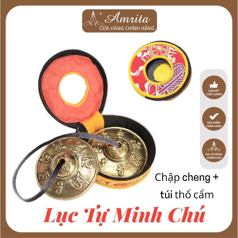 CHẬP CHENG ĐỒNG NEPAL CÚNG DƯỜNG ÂM THANH Vỏ Đựng Chập Cheng-Chũm Chọe - Chuông Đồng Tingsha Cymbals - Tingsha Amrita