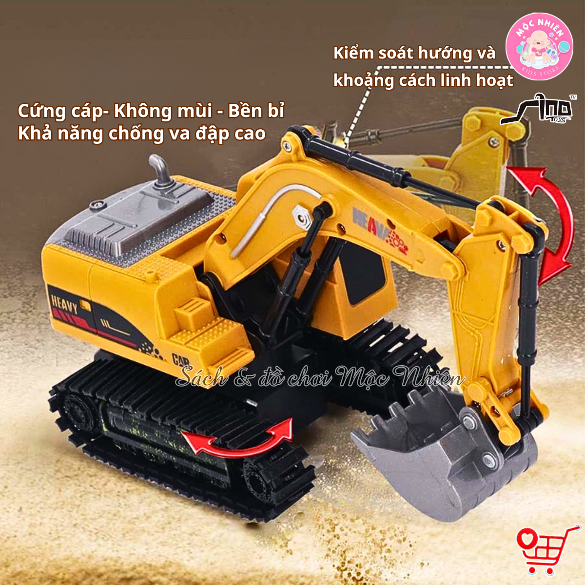 Đồ Chơi Xe Điều Khiển Tỷ Lệ 1:24 - Xe Máy Xúc 2 (Có Đèn) - SINO QH25-01
