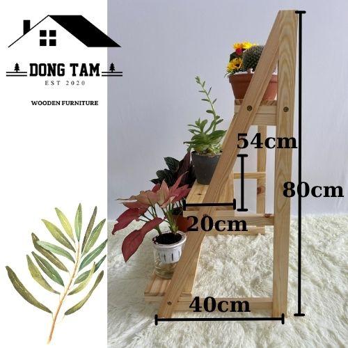 Kệ gỗ để chậu hoa cây cảnh - Kệ gỗ hoa 3 tầng để ban công - Kệ hoa cây cảnh chữ A - Chất liệu gỗ thông