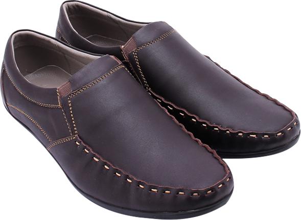 Giày Nam Huy Hoàng Viền Chỉ HT7165 - Nâu (Size