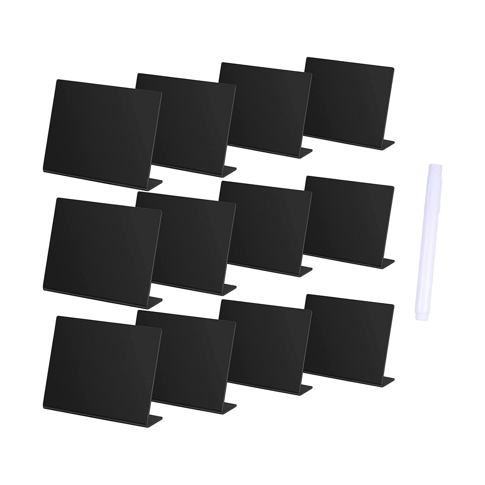 12Pcs Tabletop Message Board Memo Writing Board for Shop Buffet Wedding Black