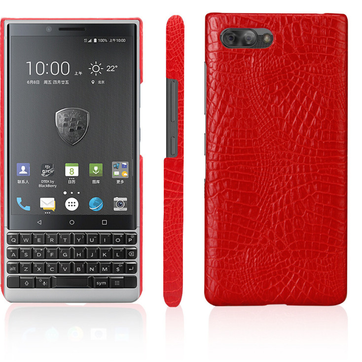 Ốp Lưng Dành Cho Blackberry Key2 Vân Cá Sấu Màu Đỏ
