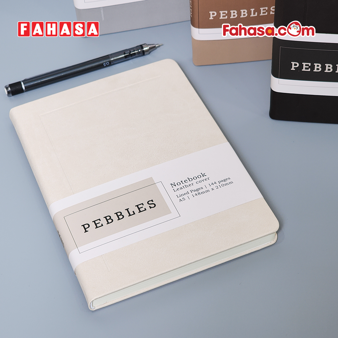 Sổ Bìa Da Pebbles A5 - Kẻ Ngang - 144 Trang 100gsm - The Sun - Sand