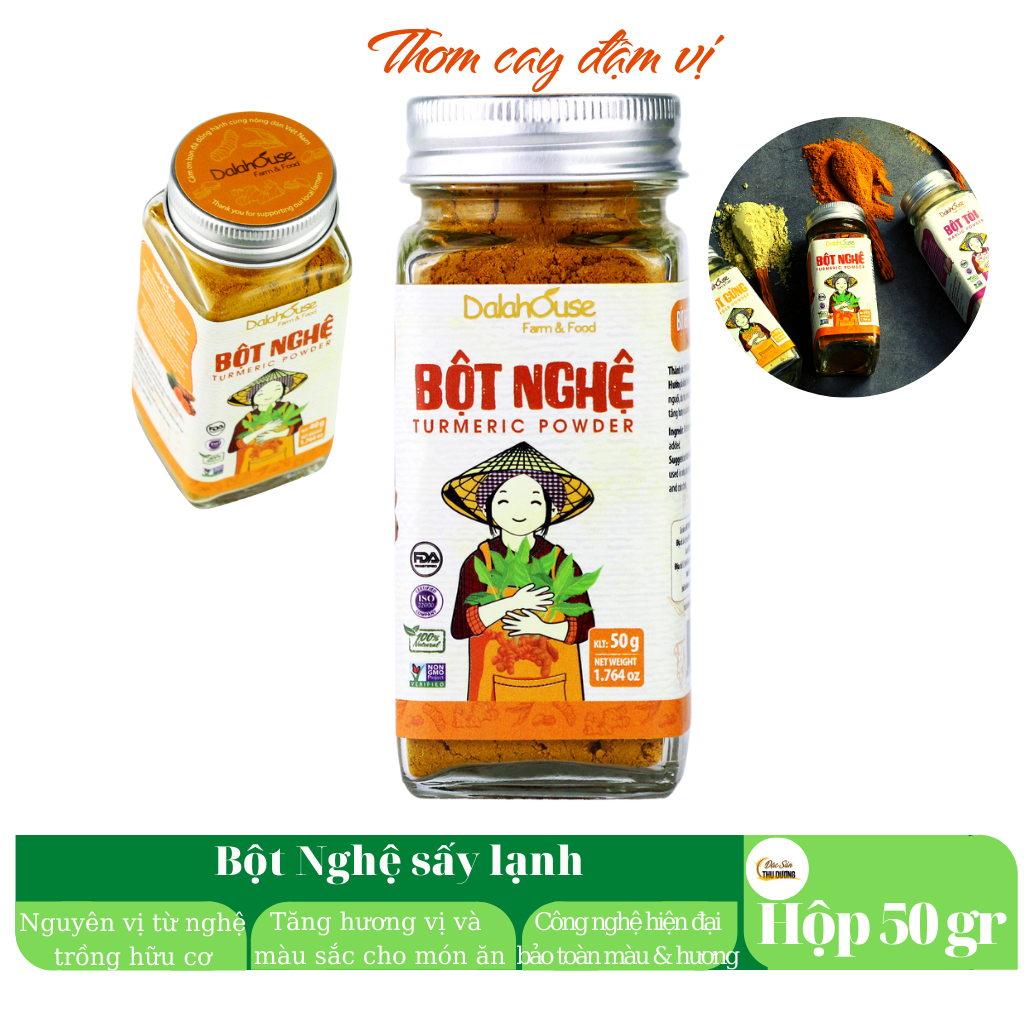 Nghệ bột hữu cơ Dalahouse - Bộtnghệ nếp nguyên chất sấy lạnh - Trải nghiệm cảm giác đơn giản trong bếp với các món ăn cầu kỳ