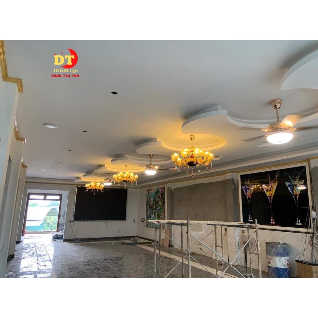 Đèn chùm nến hợp kim 15 tay phòng khách phong cách cổ điển sang trọng DQM