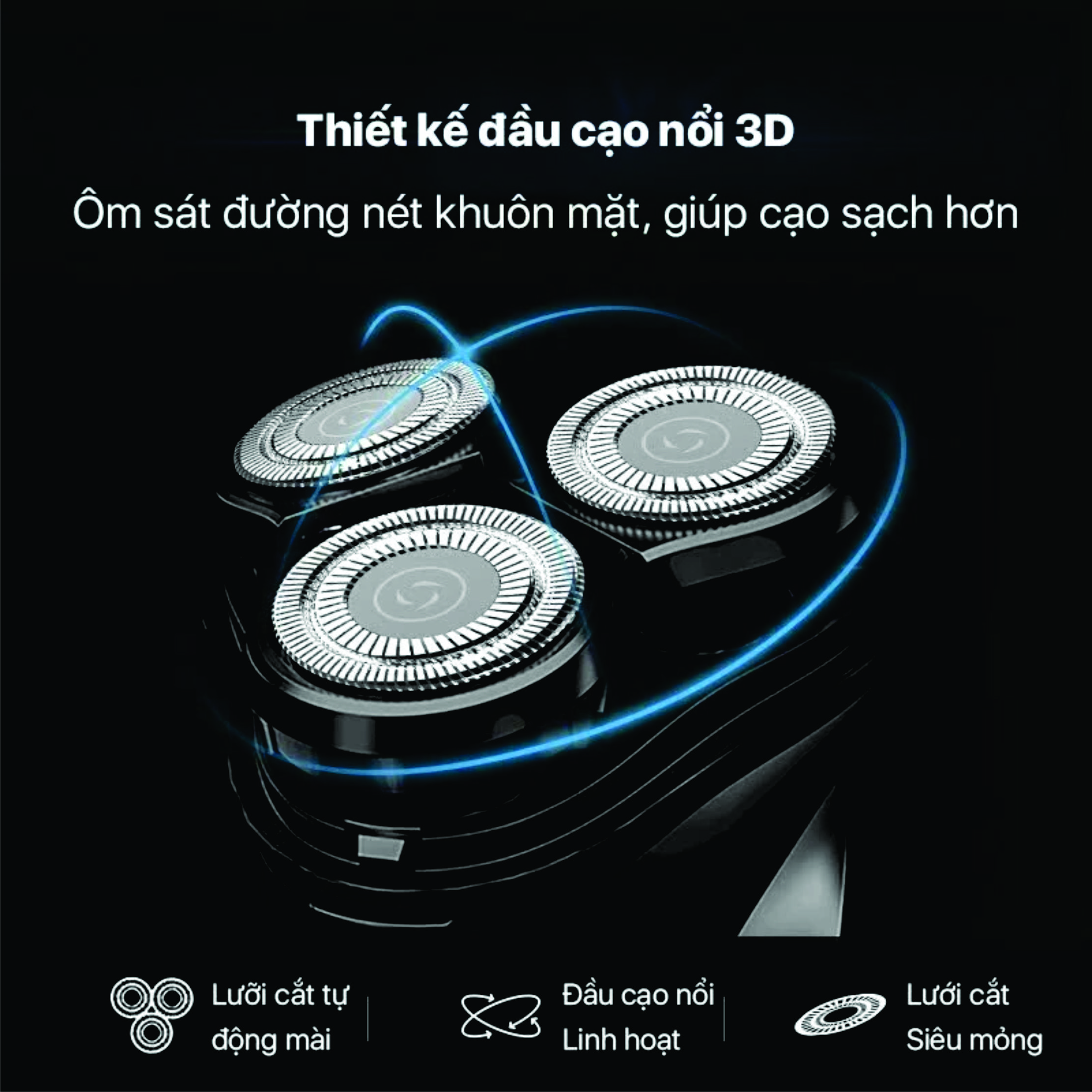 Máy cạo râu Enchen BlackStone Electric Shaver 3D pin sạc siêu bền tiện lợi chính hãng