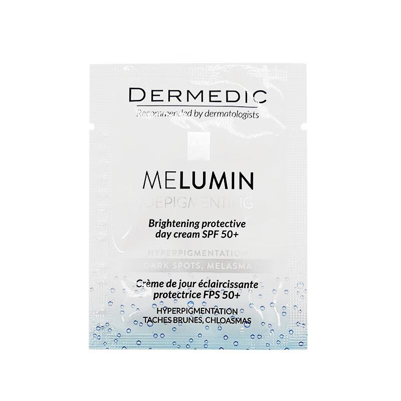 Combo 3 gói Kem dưỡng da kết hợp chống nắng Dermedic Melumin brightening protective day cream SPF 50+ 1.5g