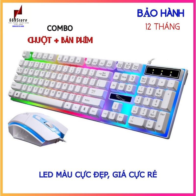 Bàn phím máy tính có LED kèm chuột G21, bàn phím giả cơ giá rẻ led sáng dùng ban đêm