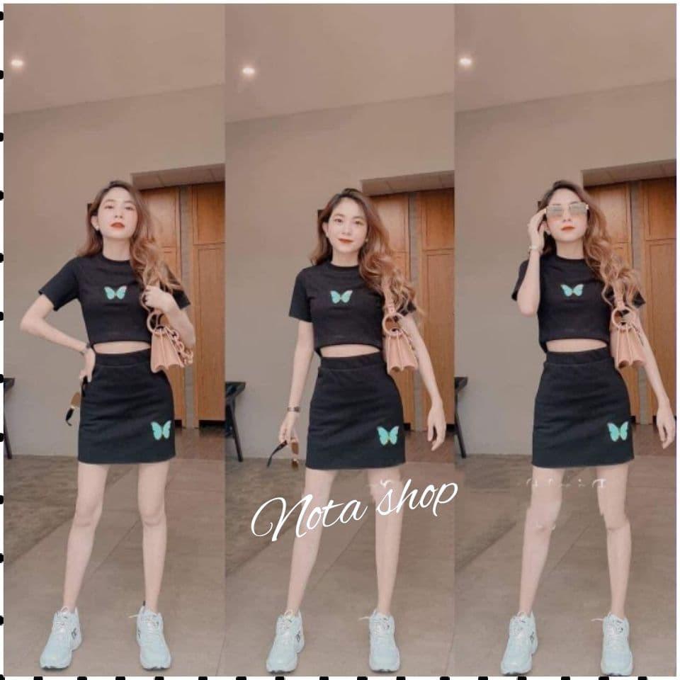 Set váy borip ôm người tôn dáng, họa tiết thêu cực xinh, SET VÁY THÊU TAY NGẮN