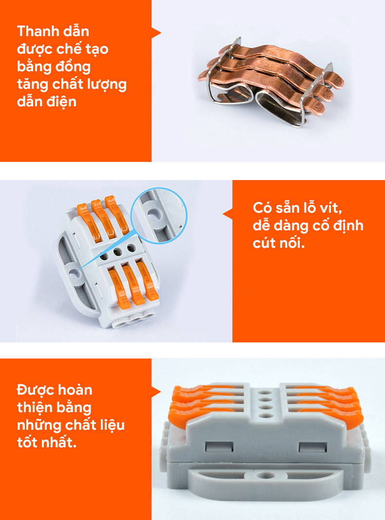 Cút nối dây điện nhanh KV223 ( 6, 8, 10 và 12 cổng)