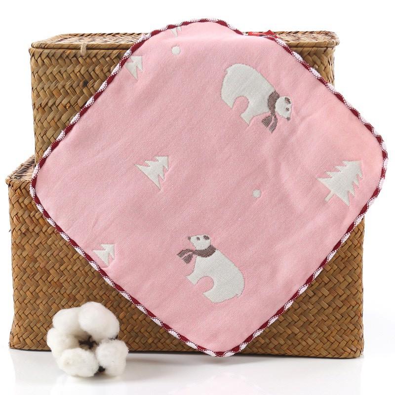 Sét 5 Khăn rửa mặt, khăn lau rửa cho bé, 6 lớp cotton sợi tre siêu thấm hút, không bai xù, an toàn cho trẻ nhỏ