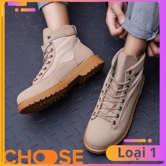 Giày Nam Boot Nam Cổ Cao Choose Màu Trơn Bụi Bặm G2616