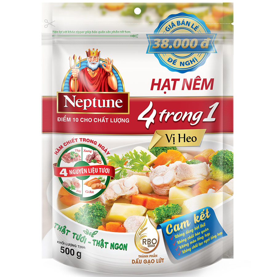 Hạt Nêm Neptune 4 Trong 1 Vị Heo 500g