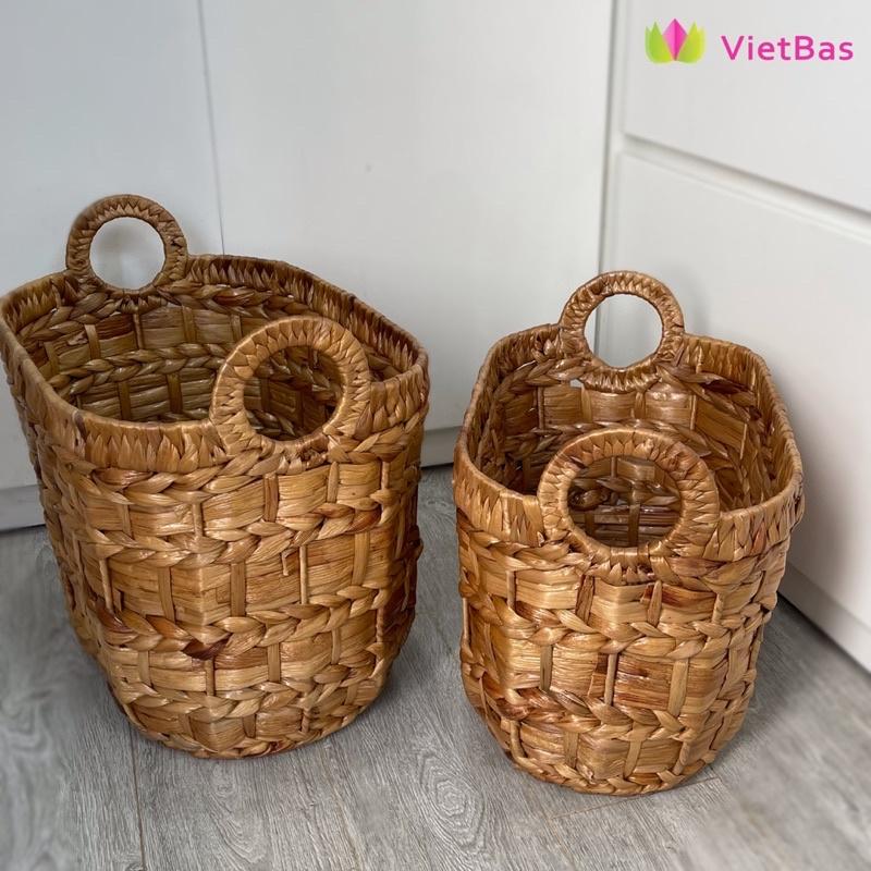 Giỏ lục bình VIETBAS có quai MAU35