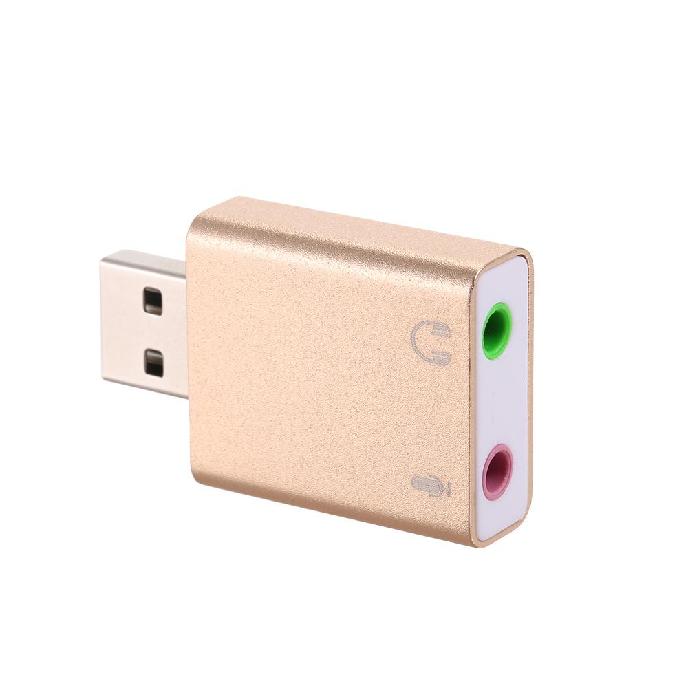 Aluminum alloy USB External Stereo Sound Adapter USB Audio Sound Card Virtual 7.1 Microphone Converter with 3.5mm Jack