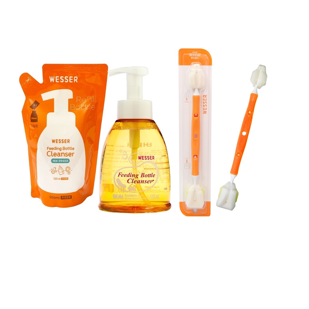 Bộ Nước Rửa Bình Sữa  Dụng Cụ Vệ Sinh Bình Sữa Đa Năng Wesser