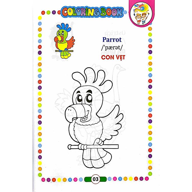 Sách Bé Tập Tô Màu - Động Vật Nuôi (Song Ngữ Anh - Việt)