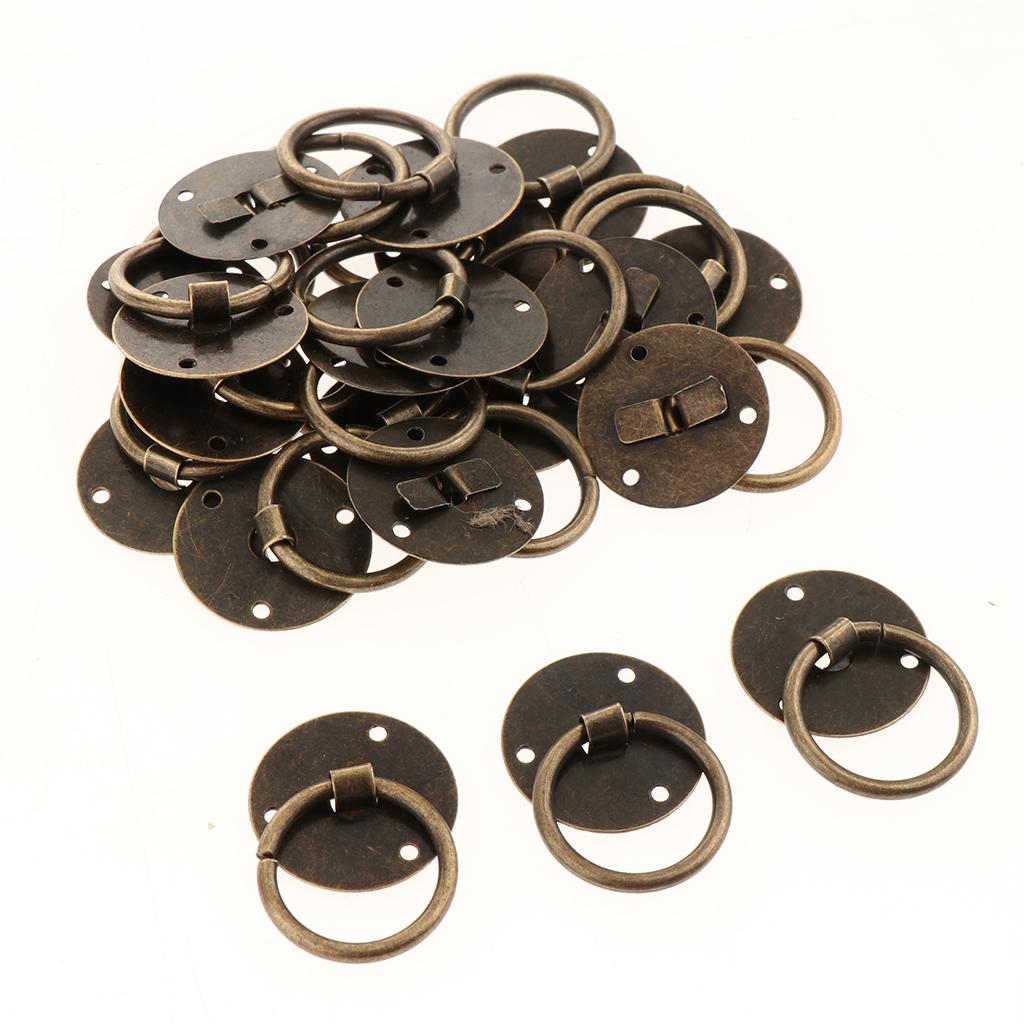 20Pcs Antique Pull Handle Knobs Cupboard Drawer Pull Brass Material