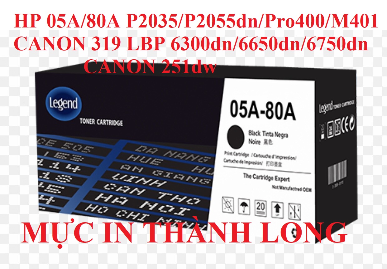 Hộp Mực 80A/05A Dành Cho Canon LBP 251DW, 252DW, 6300,. Máy in HP P400, P2035, P2055, M401N,.. CE505A/CF28A