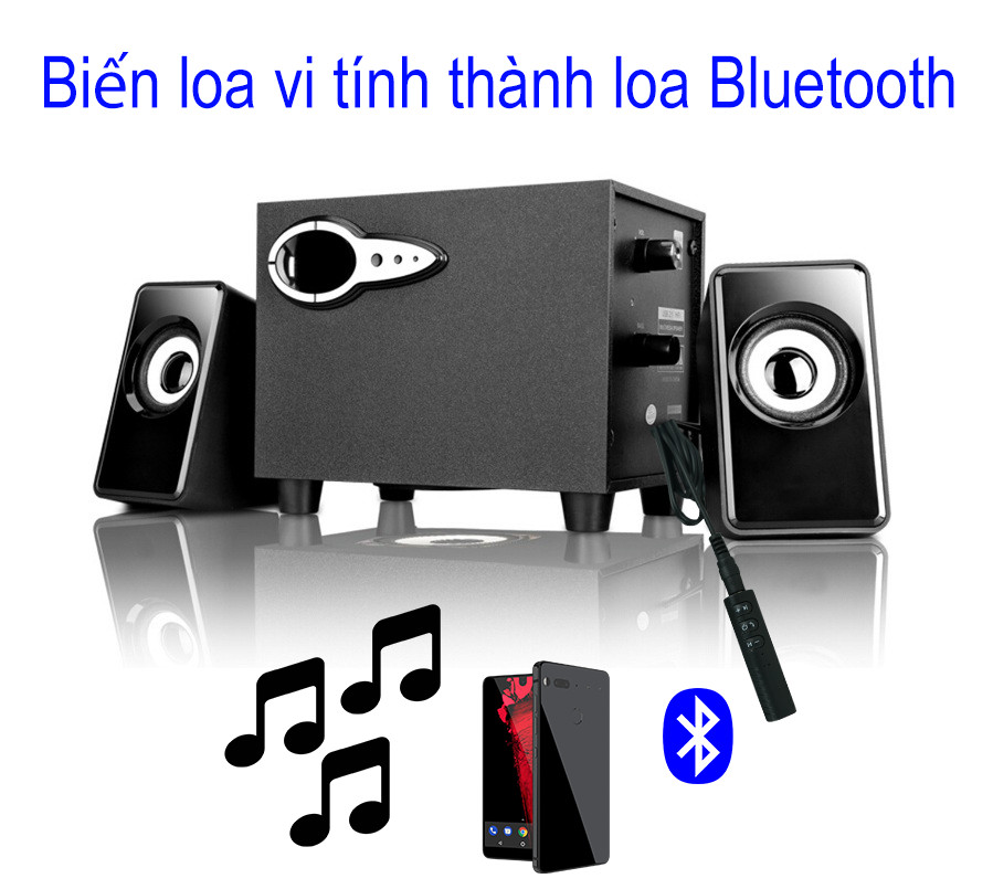 Thiết bị chuyển đổi loa thường thành loa Bluetooth tai nghe thường thành tai nghe Bluetooth V4.1 tặng kèm Jack 3.5 PF91