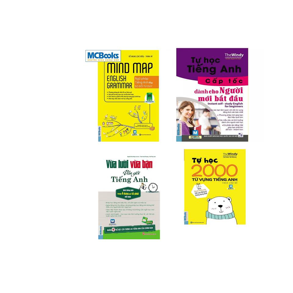 Bộ Sách Học Tiếng Anh , Tự Học Tiếng Anh Cấp Tốc Cho Người Mới Bắt Đầu,MIND MAP Tiếng Anh ,Vừa Lười Vừa Bận Vẫn Gioi Tiếng Anh, 2000 Từ Vựng Tiếng Anh Theo Chủ Đề dh