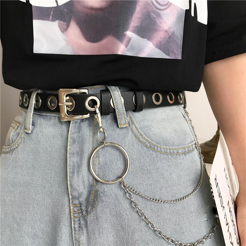 Dây xích đeo quần basic mix vòng tròn phụ kiện unisex