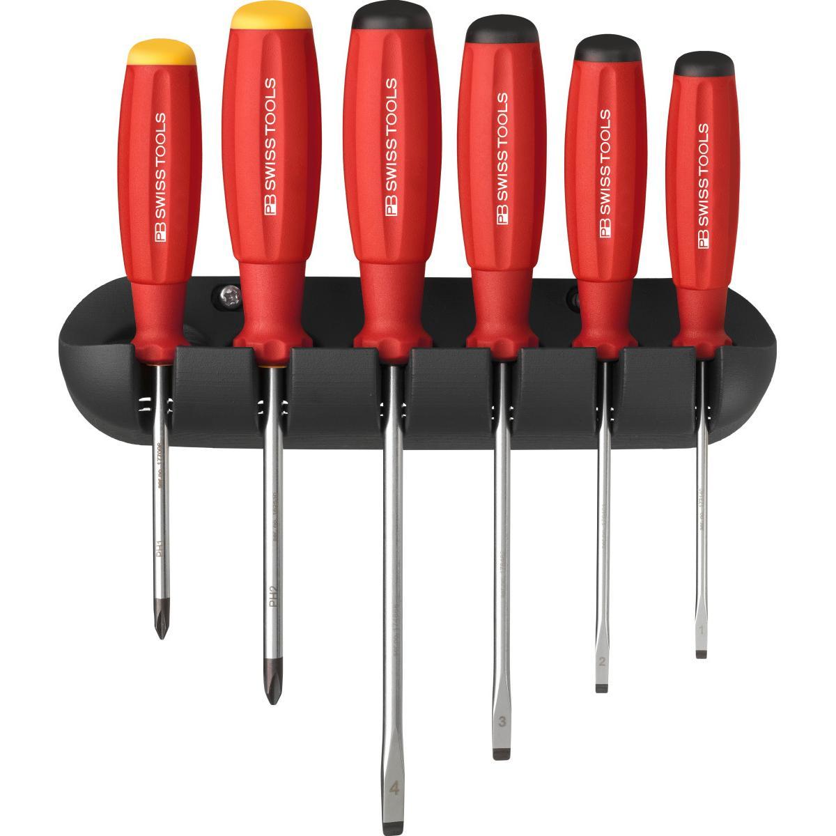 Bộ 6 Tua Vít Kèm Giá Treo Tường Pb Swiss Tools Pb 8244 - Hàng Chính Hãng 100% từ Thụy Sĩ