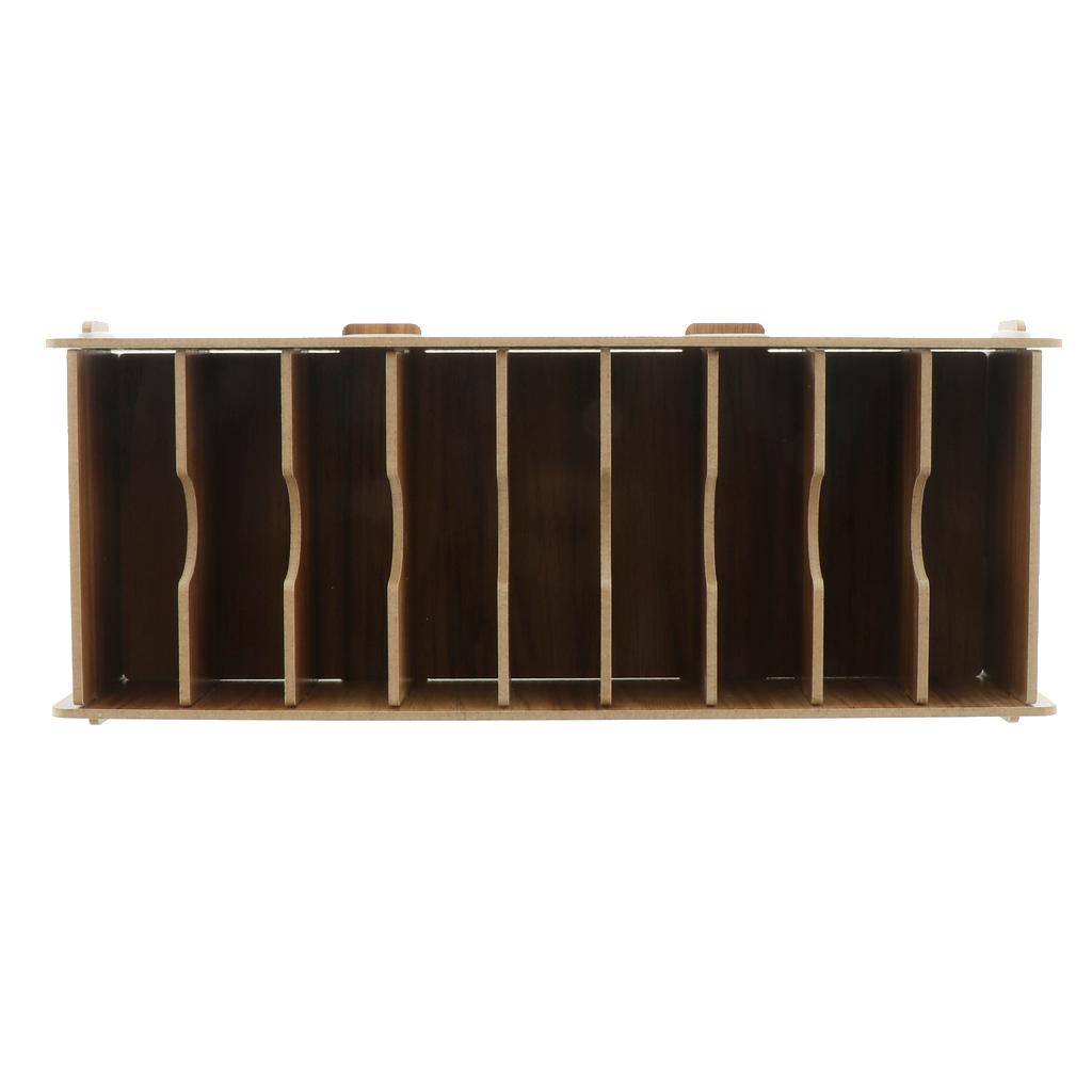 6X Wooden Card Holder, Card Case Storage Box Organizer for Office Cherry Wood