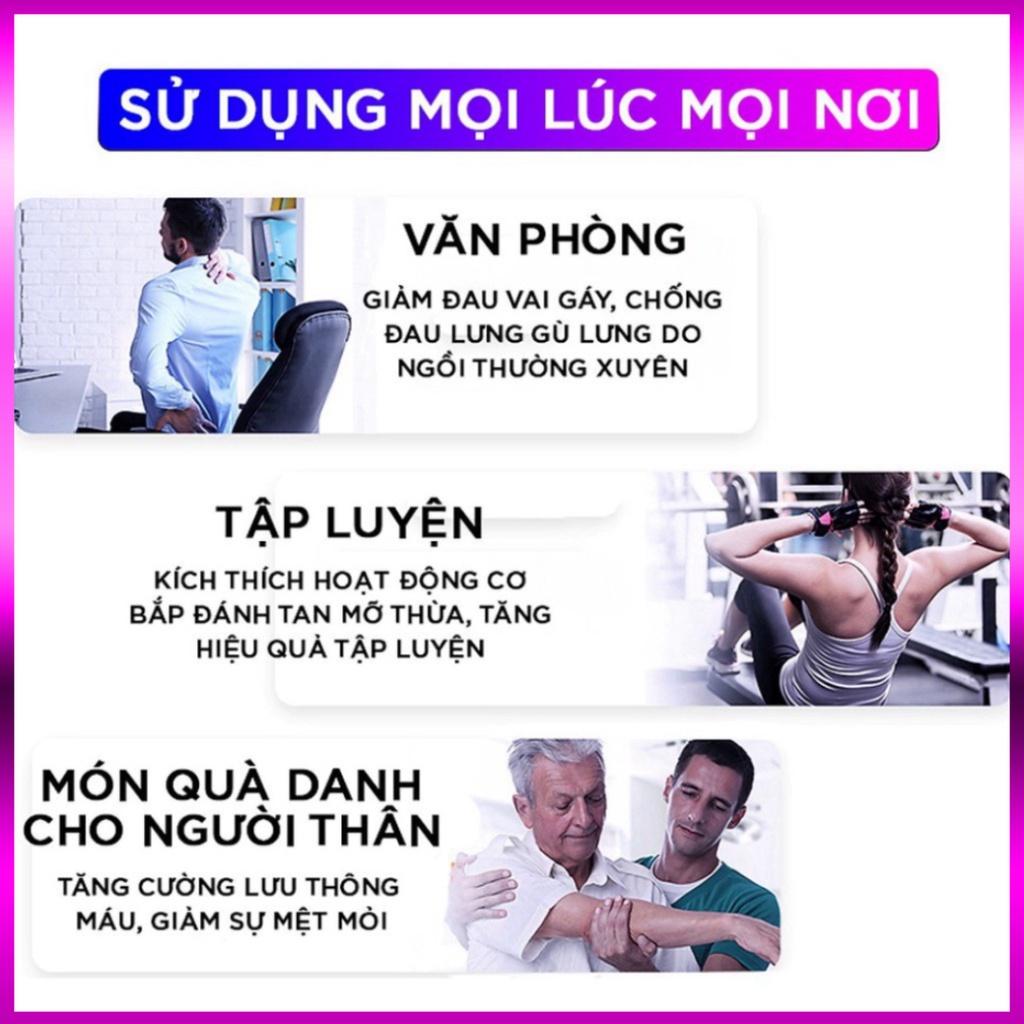 Súng Massage Cầm Tay, Máy Đầm Lưng Cầm Tay 4 Đầu 6 Chế Độ - Giảm Đau Căng Cơ, Trị Nhức Mỏi Vai Gáy, Thoái Hóa Khớp