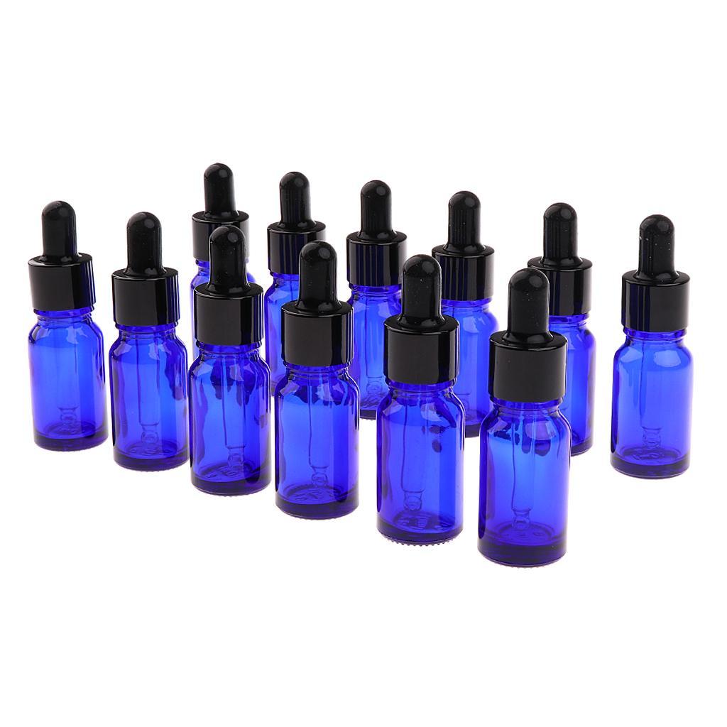 12 Pieces Empty Essential Oil Bottle Glass Liquid Dropper 5ML