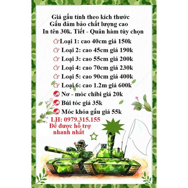 Gấu bông Quân đội Bộ đội Lục quân 70cm