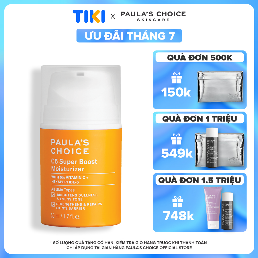 Kem dưỡng ẩm Vitamin C làm sáng da và tăng sinh collagen Paula's Choice C5 Super Boost Moisturizer 50ml 2900