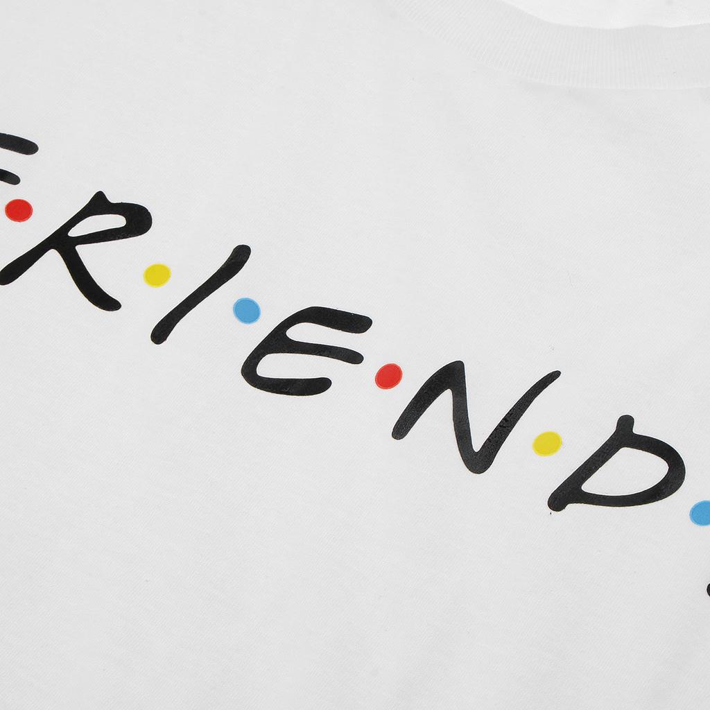 Women's Short Sleeve Round Neck T-shirt Funny Letter Printed Friends Shirt Comfy Casual Sport Tops