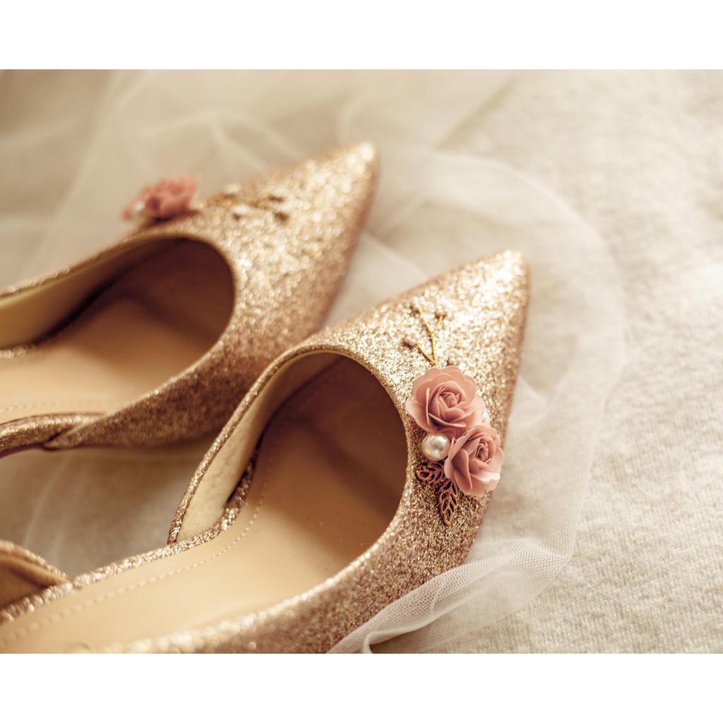 Giày cưới - Già cô dâu BEJO H51 thuyền hoa hồng - WEDDING SHOES