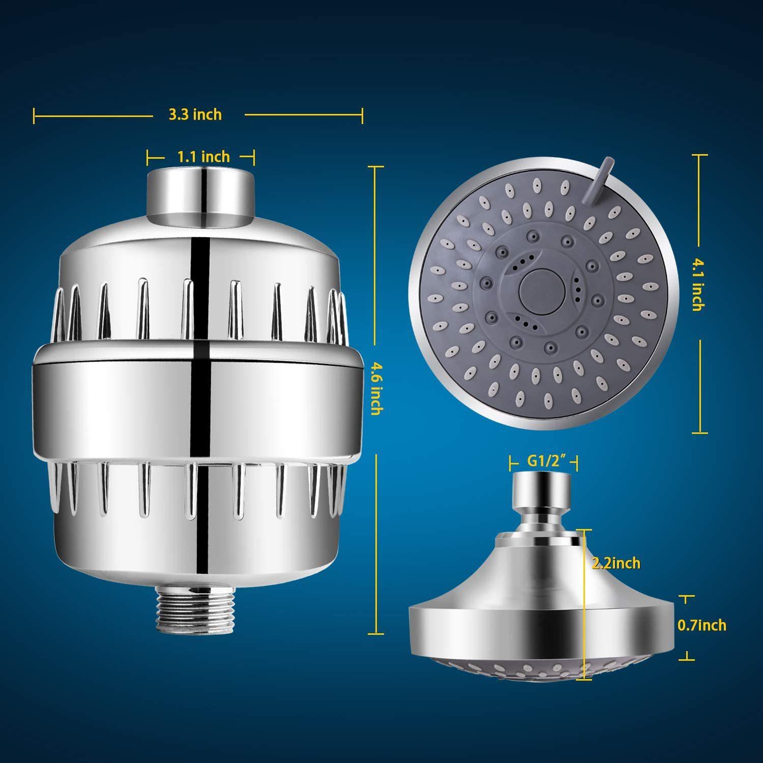 Lớp 20 Bộ lọc đầu vòi hoa sen cho nước cứng bằng bộ lọc để clo và các chất có hại