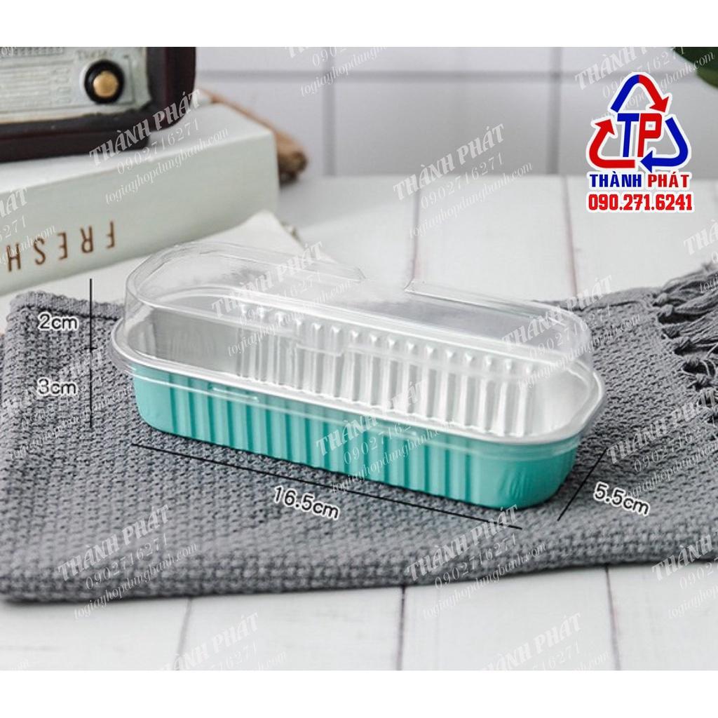 100 hộp thiếc chữ nhật nhiều màu - đế bạc đựng bánh oreo cheesecake, tiramisu, mouus - nướng trực tiếp bánh pizza