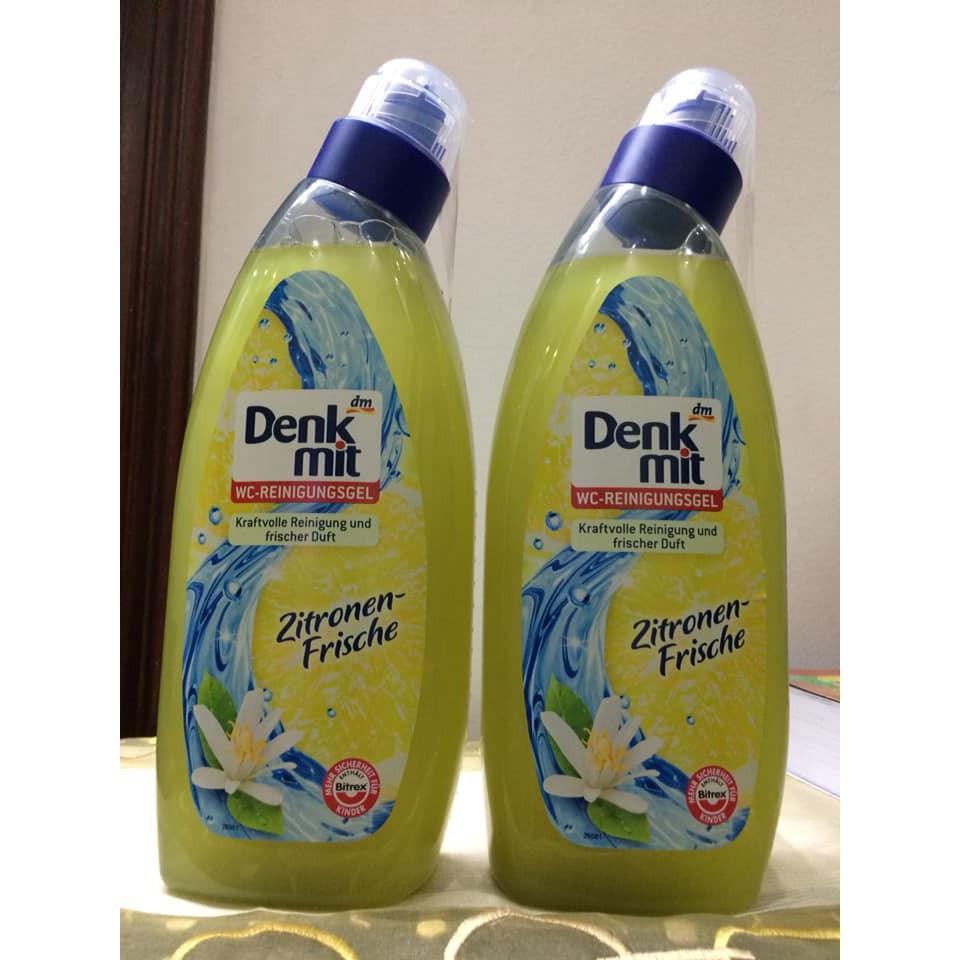 Nước tẩy rửa bồn cầu hương tự nhiên Denkamit 750ml - xanh lá và màu vàng