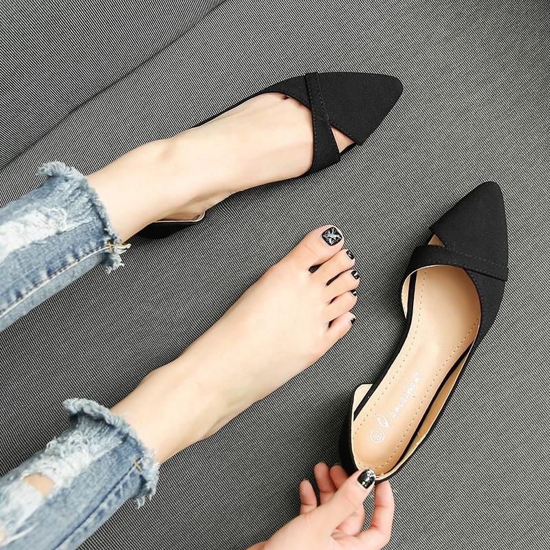 Giày bệt mũi đan da Lì kiểu dáng Hàn Quốc MÃ B7