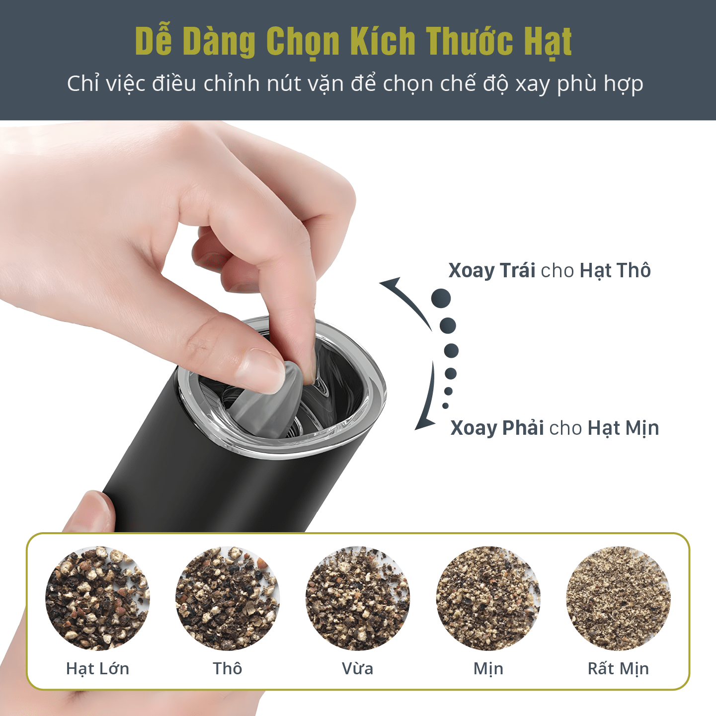 Máy Xay Tiêu Bằng Pin Tự Động Benchusch 4 Pin - Hàng Chính Hãng