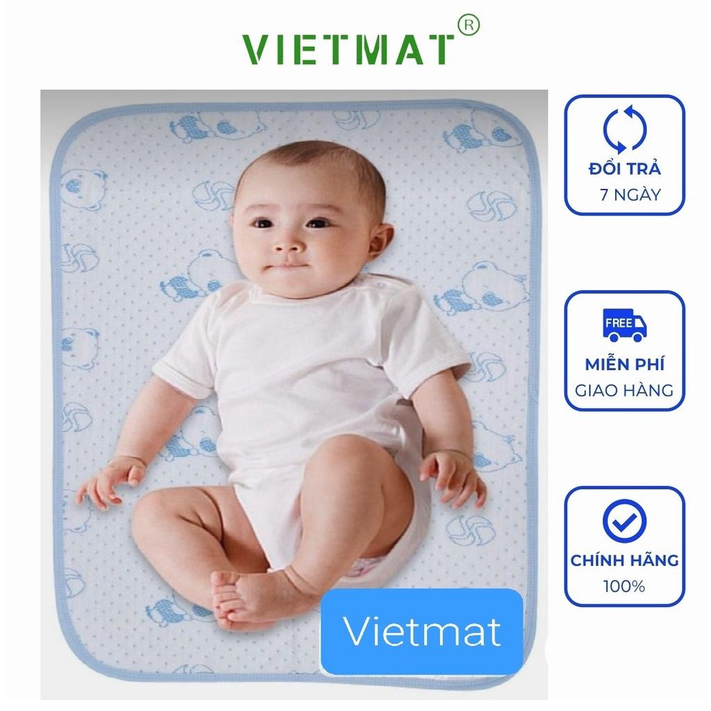 Size 50x70cm tấm lót chống thấm cho bé Vietmat lót nôi cũi, trải trên nệm từ sơ sinh đến 1 tuổi, không nóng, thoáng mát