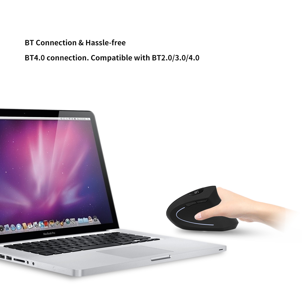 Chuột Dọc Có Thể Điều Chỉnh DPI 6 Nút BT 4.0 Cho Máy Tính Xách Tay / PC / Macbook