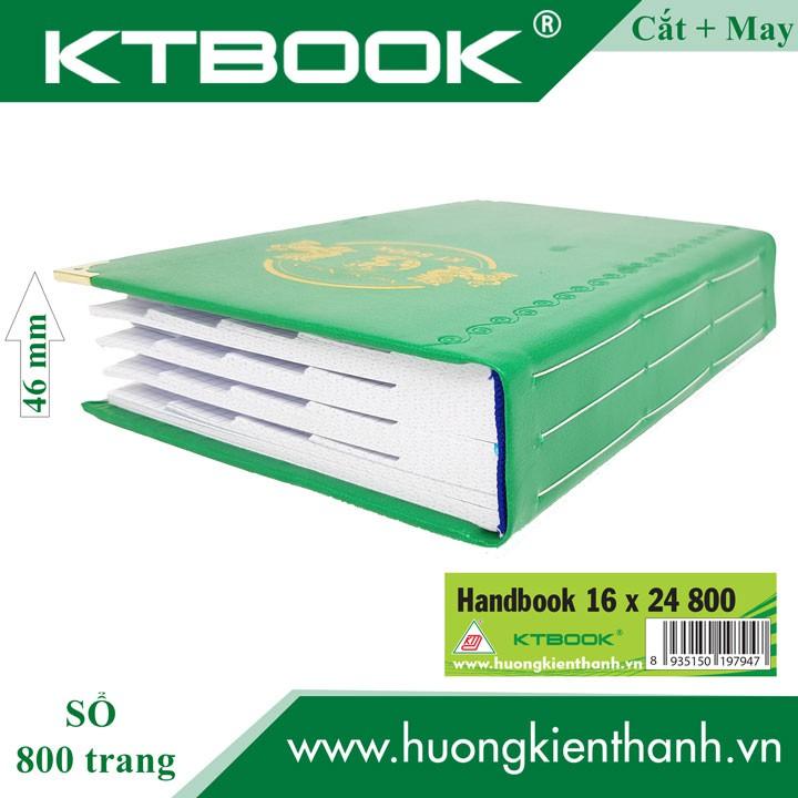 SỔ GHI CHÉP BÌA DA KTBOOK HANDBOOK CAO CẤP 800 trang size 16 x 24 cm ruột giấy in caro (Cắt góc + May Gáy)