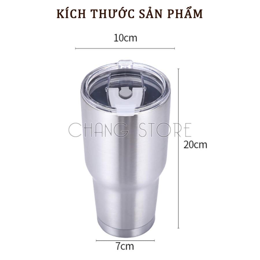 Cốc Giữ Nhiệt Thái Lan 900ml Chống Trào Tiện Lợi + Tặng Kèm Full Bộ Phụ Kiện Ống Hút Tái Sử Dụng Và Túi Đựng
